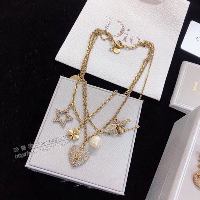 Dior飾品 迪奧經典熱銷款火爆字母多層復古項鏈手鏈  zgd1149